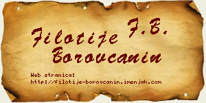 Filotije Borovčanin vizit kartica